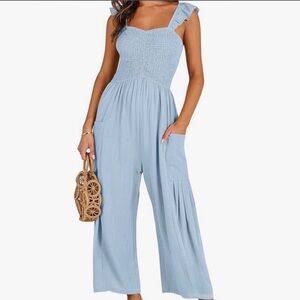 Amazon Light Blue Ruffled Jumpsuit